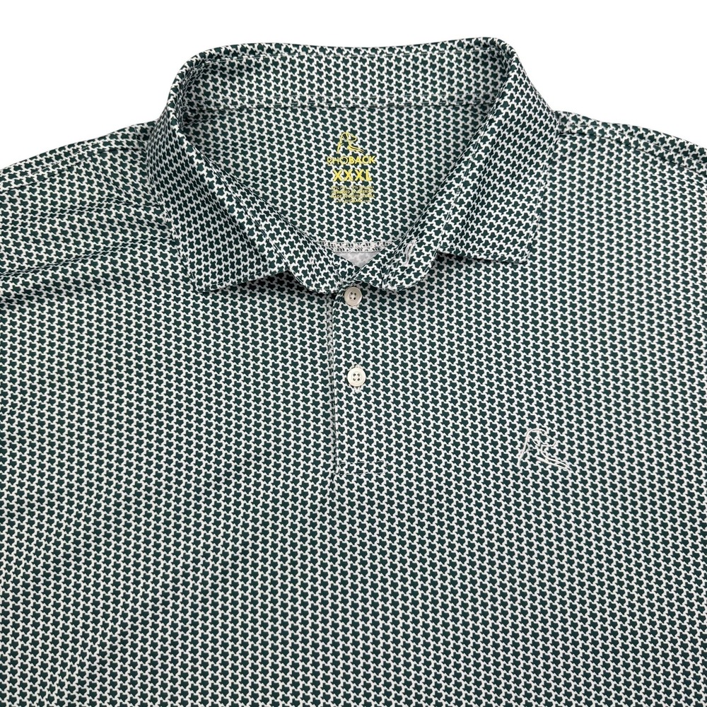 Rhoback Polo Shirt Mens 3XL Green Texas State Golf Performance Stretch Logo